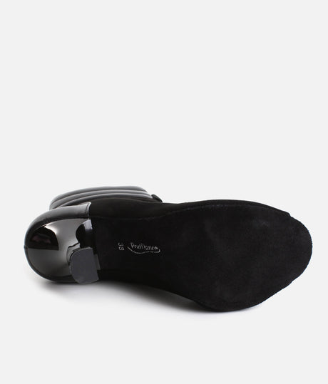 Elegant Peep-Toe Dance Heels with Adjustable Laces, 80mm Flare Heel - TATIANA