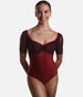 Short Sleeve Dance Leotard in Bold BORDEAUX Hue - PENELOPE ICONIC