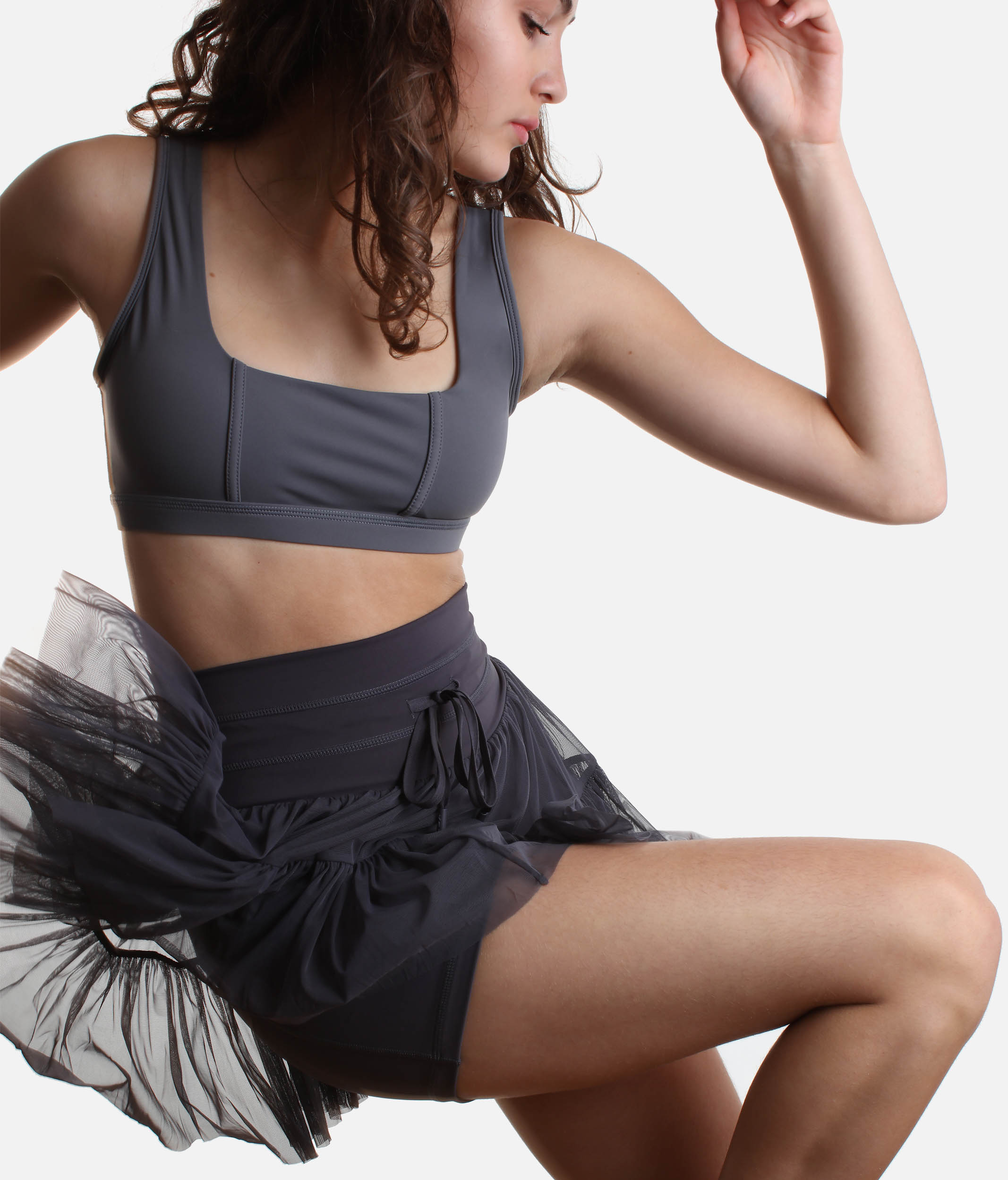 Pirouette Skort in Smoky Grey – Perfect for Dance & Daily Style