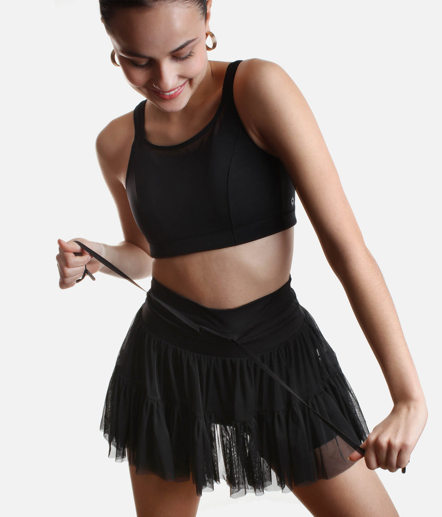 PIROUETTE SKORT in Black – Chic, High-Waisted Dance Skort