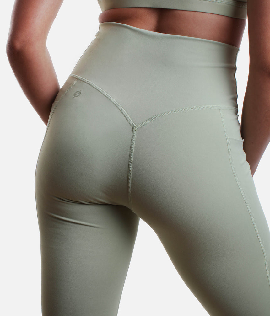 Crisscross Hourglass Leggings with Pockets - Pistachio