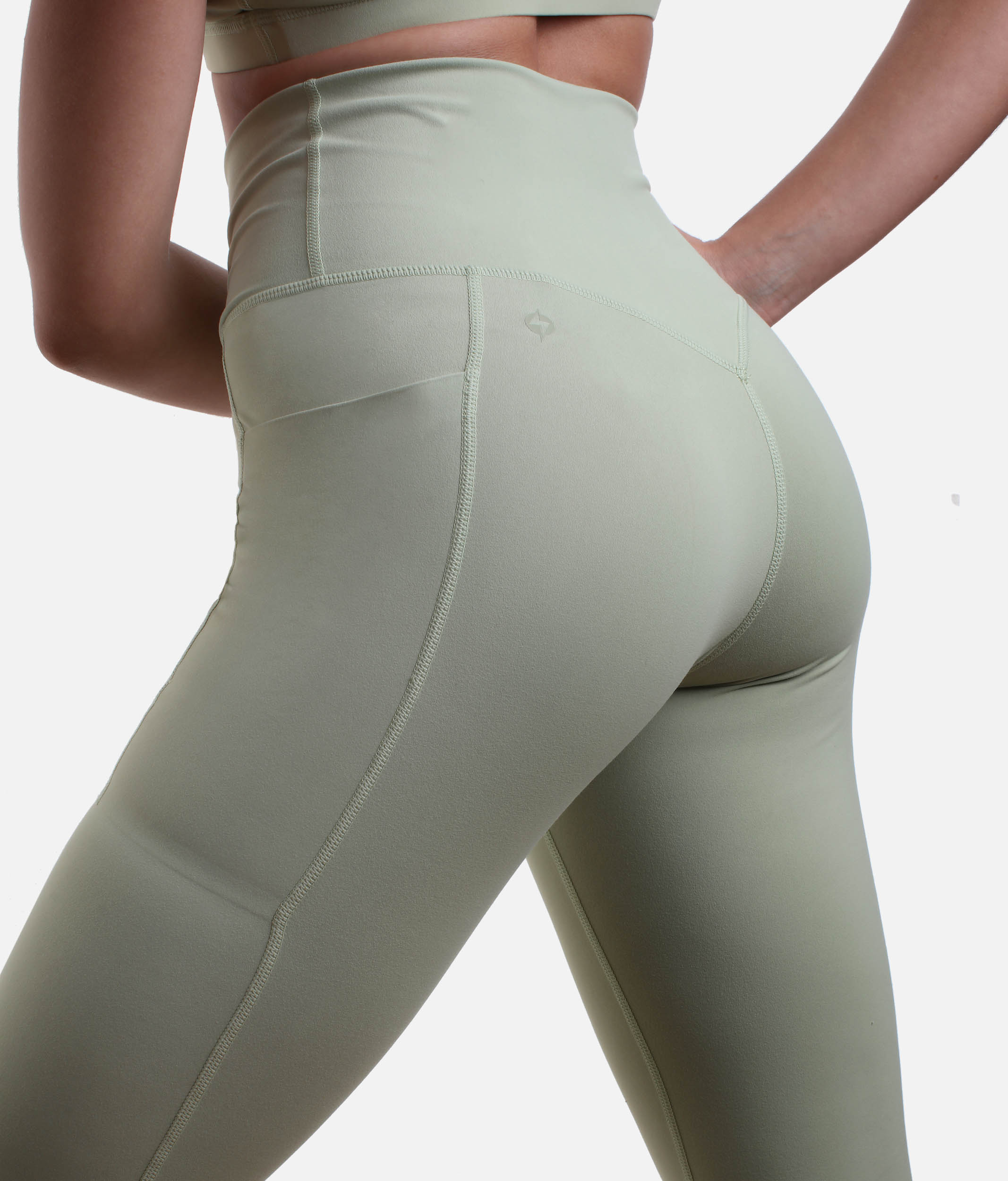 Crisscross Hourglass Leggings with Pockets - Pistachio