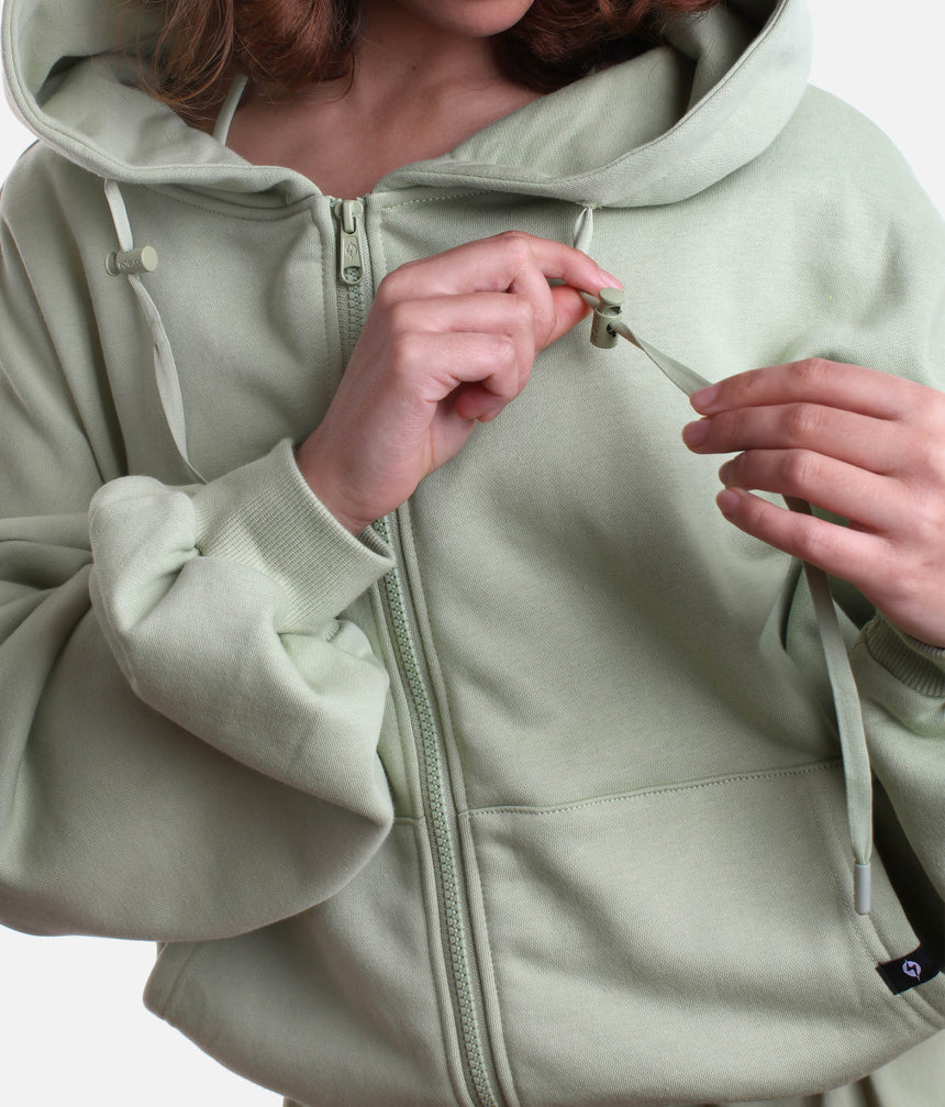 ZIP CLOUD HOODIE in Pistachio – Cozy Up in Fresh Pastel Style