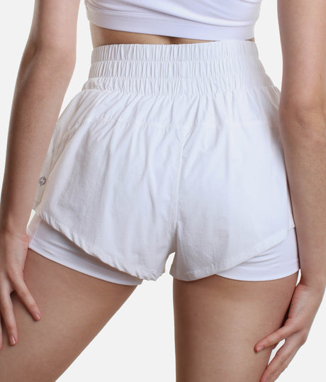 Supershort - White Activewear Essential with Built-In Pockets