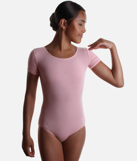 Girls Short Sleeved, Scoop Necked Leotard - PRIM