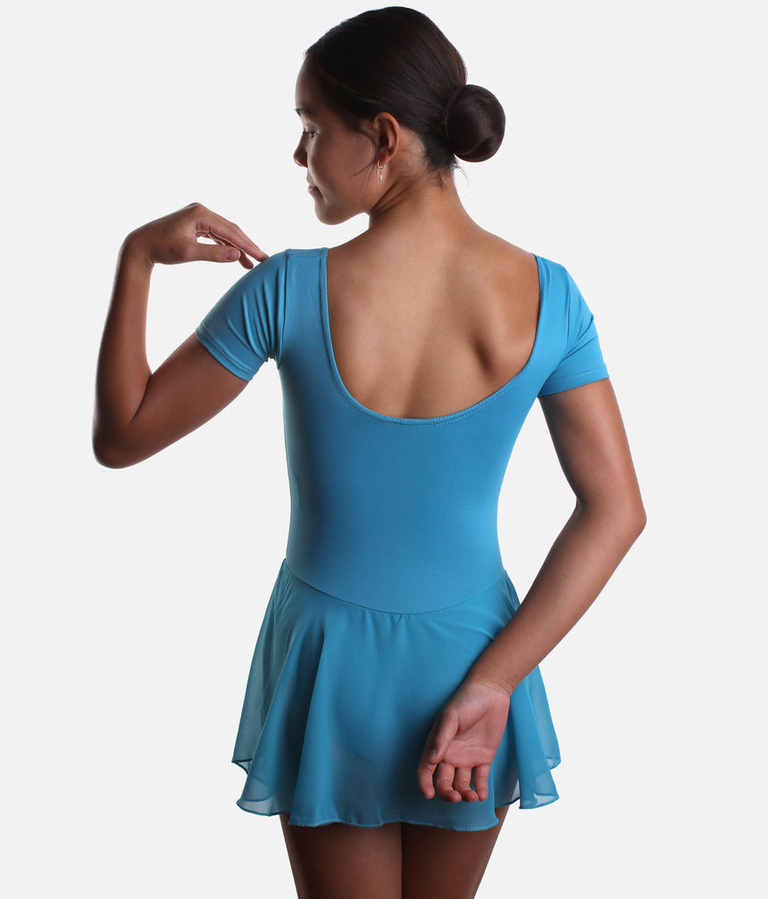 Girls Ballet Skirted Leotard with Cap Sleeves, RAD Exam Approved - REBECCA / FREYA