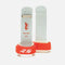 Front and back of Reisport Elite Protec women’s uneven bar grips with red wrist straps and two finger holes