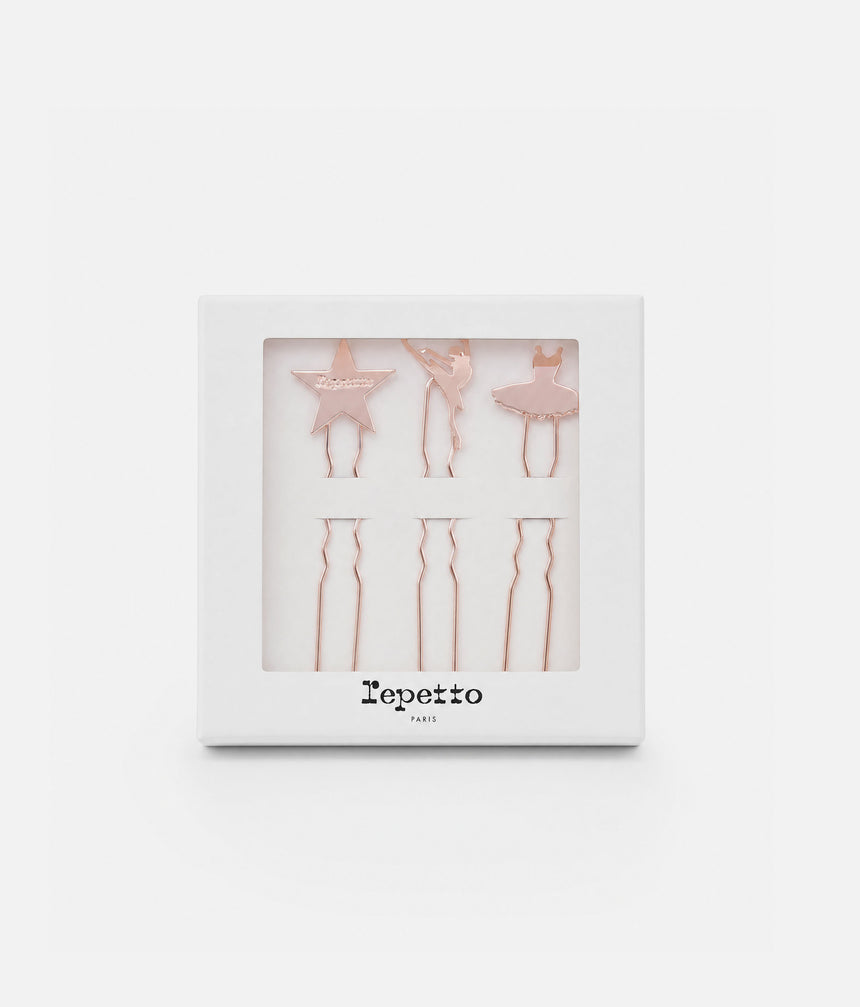 Ballet Bun Hair Pins • U-Shaped Charm Set, Tutu, Dancer & Star - A0125