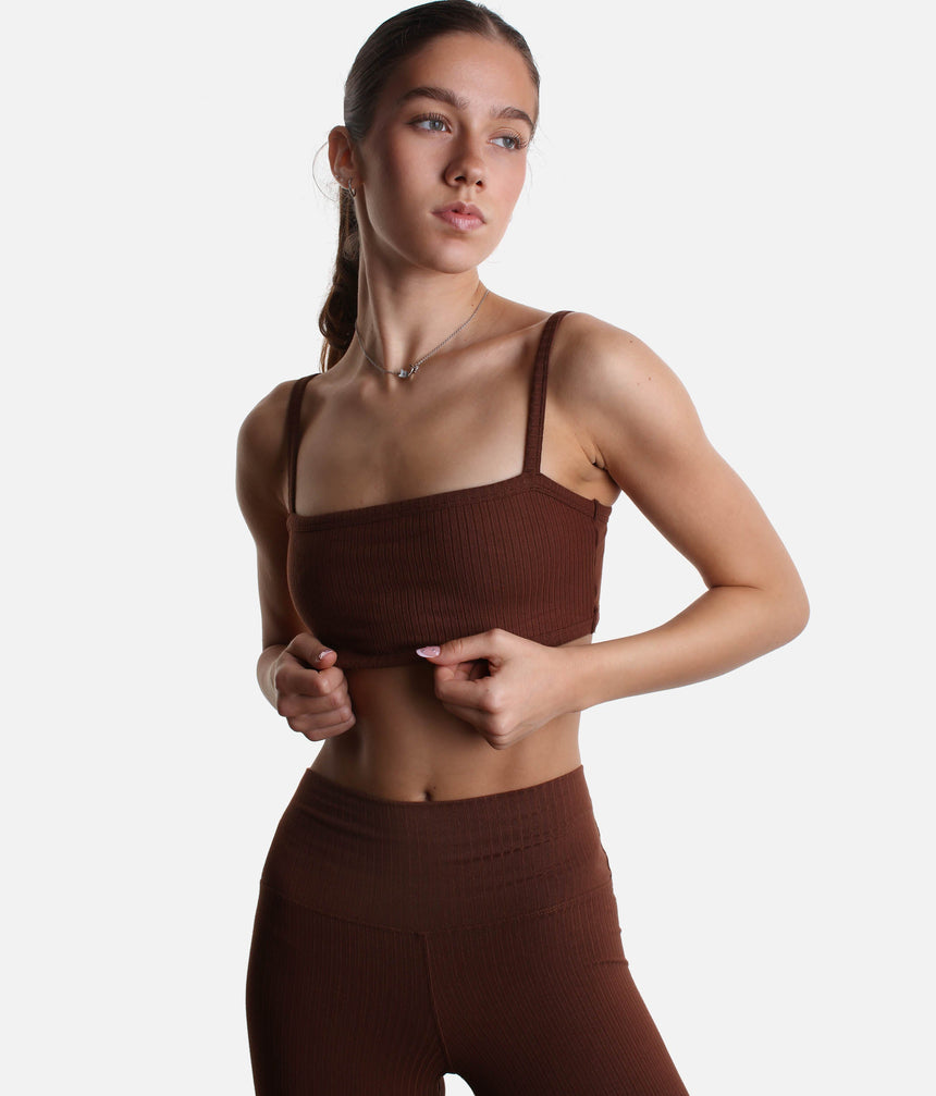 Soft Knit Yoga Bra, Low-Impact & Gentle Everyday Support - RIB BRALETTE