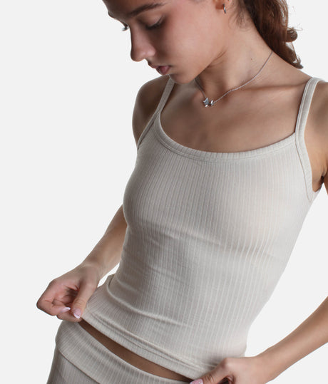 Second-Skin Feel Cami Top for Yoga & Movement, Comfort Fit - RIB SINGLET