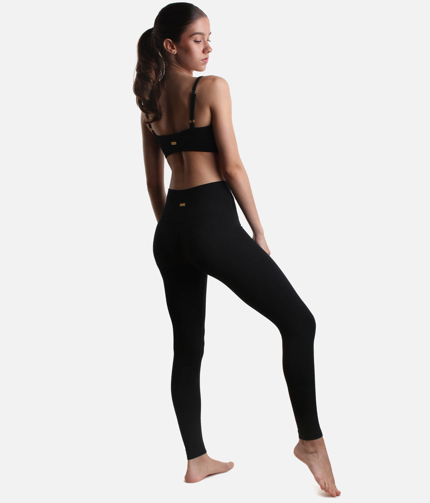 High-Waisted RIB LEGGINGS, Second-Skin Fit for Yoga, Pilates, Lounge