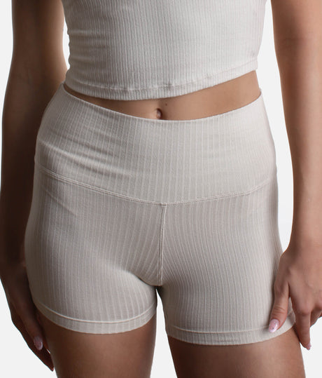 High-Rise Yoga Mini Biker, Buttery Soft with Breathable Knit - RIB 4" SHORTS