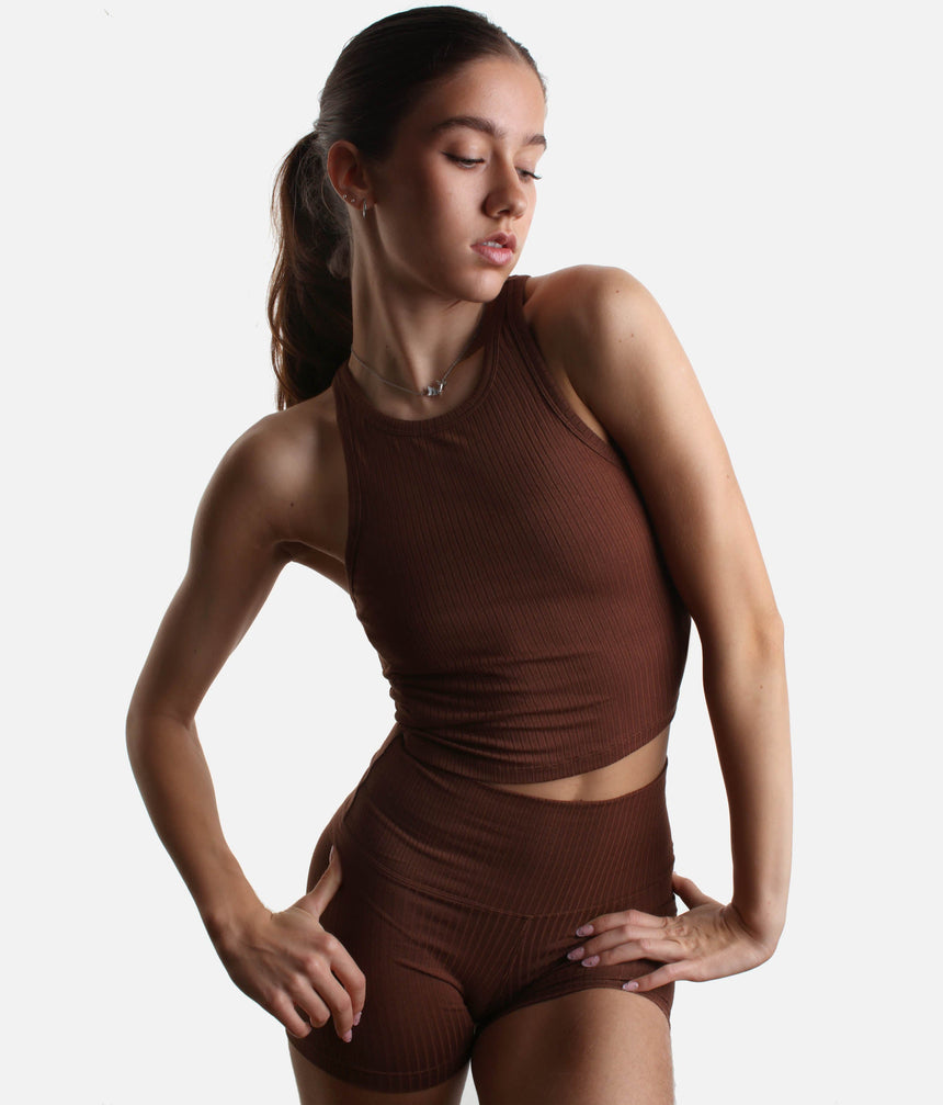 Premium Ribbed Yoga Top, Ultra-Soft with Breathable Stretch - RIB TANK