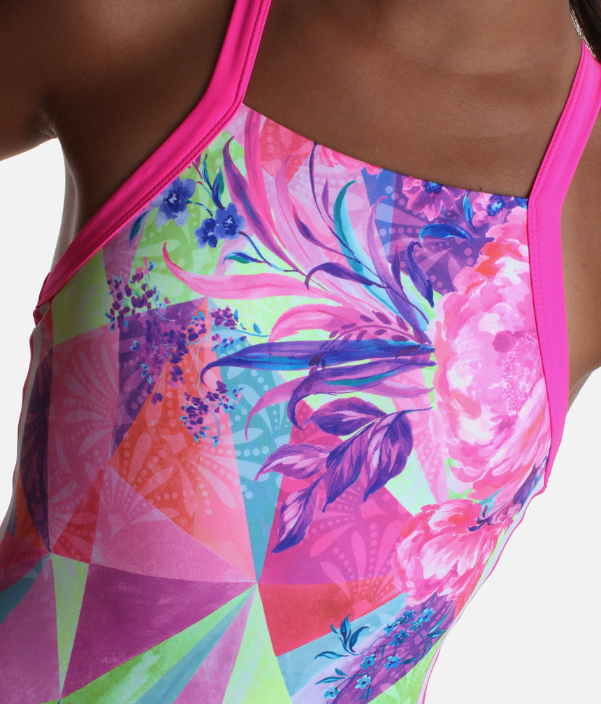 Girls Sporty High Neckline Gymnastics Leotard - TOUCH OF RIO