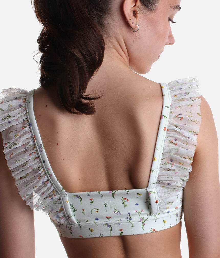 Romance Ruffle Sports Bra for Pilates, Dance & Yoga
