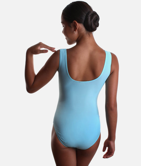 Girls Sleeveless Leotard with Adjustable Ruche - 2382