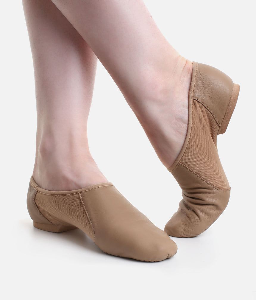 Bloch Neo-Flex Leather Slip-On Jazz Shoes, Tan • S0495