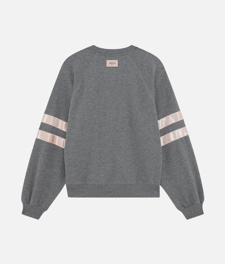 Oversized Sweatshirt with Satin Ribbon Detailing - S0573