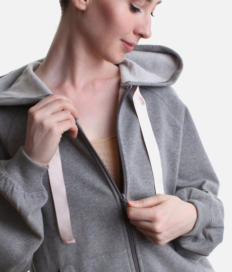 Signature Satin Zip-Up Hoodie • Ballet Warm-Up & Studio Essential - S0700