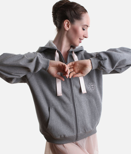 Signature Satin Zip-Up Hoodie • Ballet Warm-Up & Studio Essential - S0700