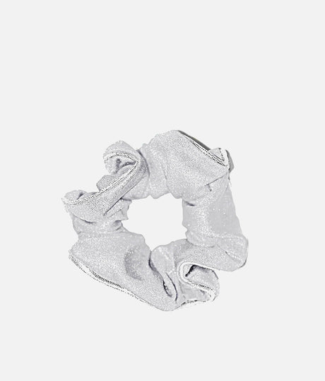 Metallic Gymnastic Scrunchie with Silver Piping