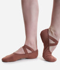SD16 Width B - Childrens Stretch Canvas Ballet Shoes, Split Sole with X-Straps, Medium Fit