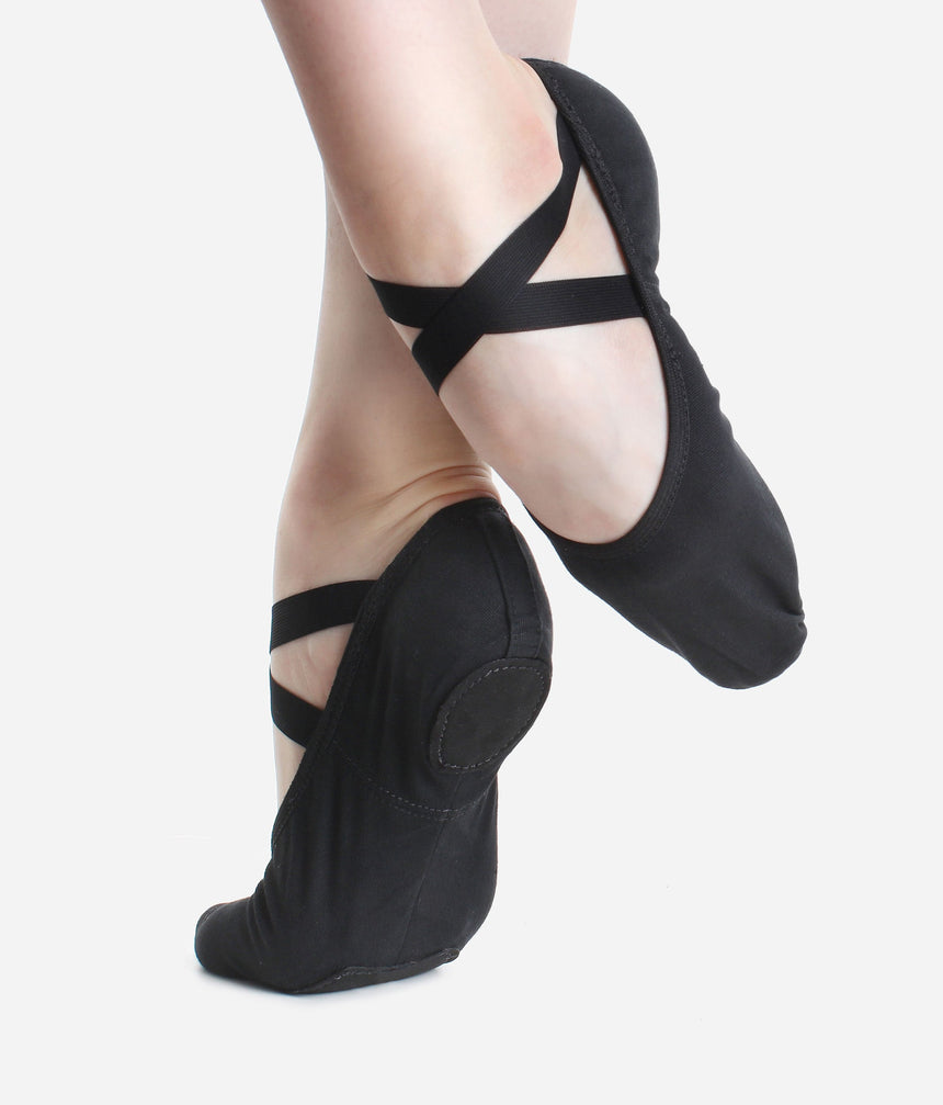 SD16VG Width B - Childrens Ballet Shoes, Stretch Canvas, Split Sole with Medium Fit, VEGAN