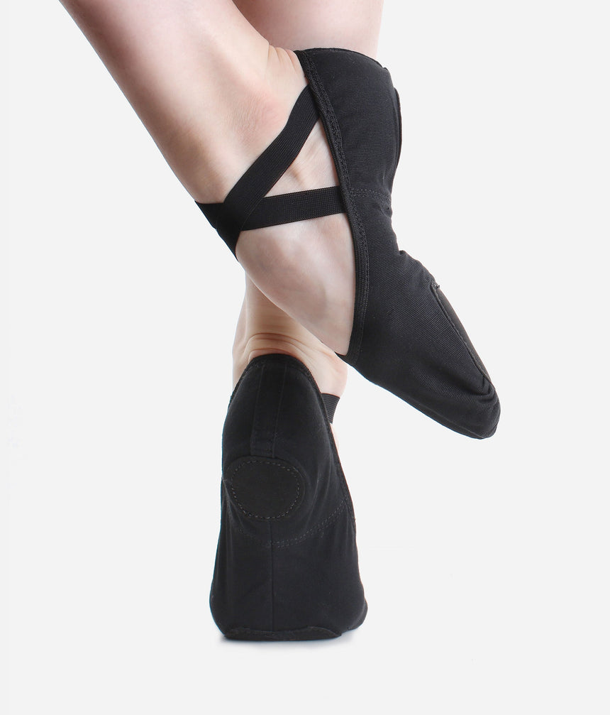 SD16VG Width B - Childrens Ballet Shoes, Stretch Canvas, Split Sole with Medium Fit, VEGAN