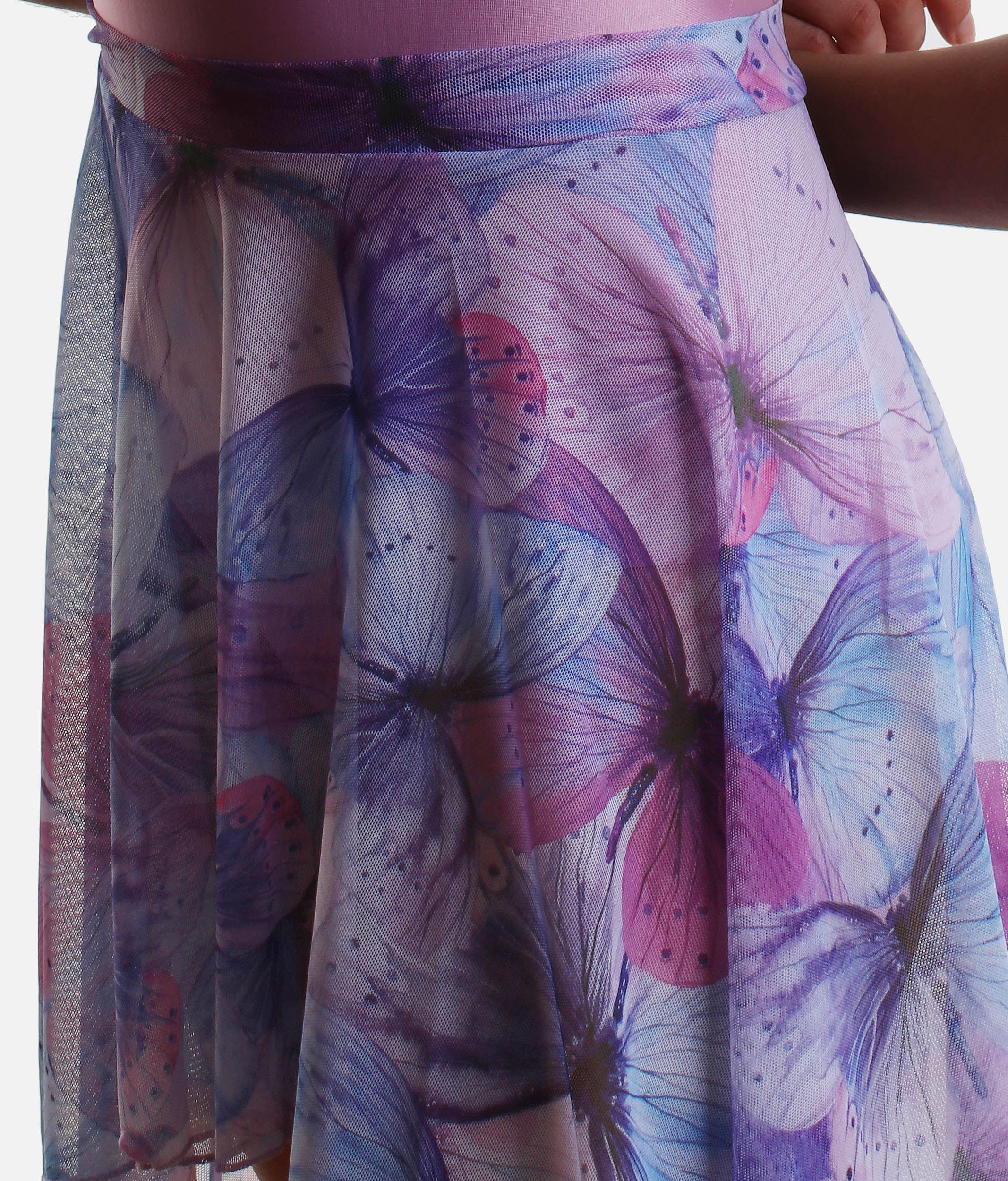 Low-High Butterfly Print Ballet Skirt - SD 2164