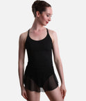Pull-On Ballet Skirt, High-Low Hem, Stretch Mesh - SKYLAR