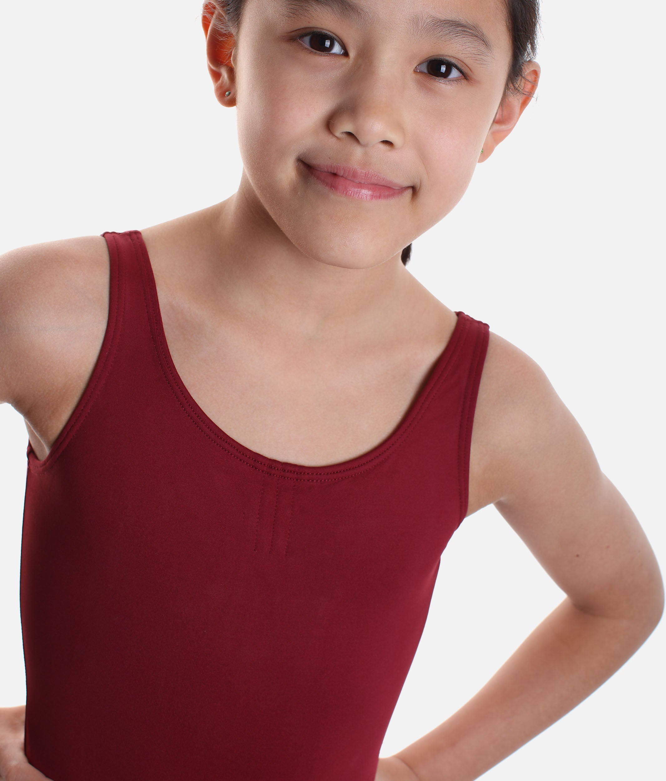 Girls Tank Leotard With Adjustable Pinch Front - SL07