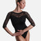 Long Sleeve Dance Leotard, Floral Lace Design 
