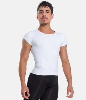 SL111 Franco Men’s Ballet Top • White, Crew-Neck