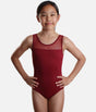 Girls Dance Leotard, Tank Style with Mesh Neckline & Keyhole Back - SL128