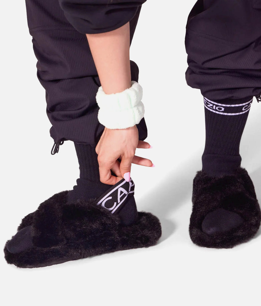 Varsity Plush Slipper, Limited Edition Fuzzy Slide for Dancers - SLP001