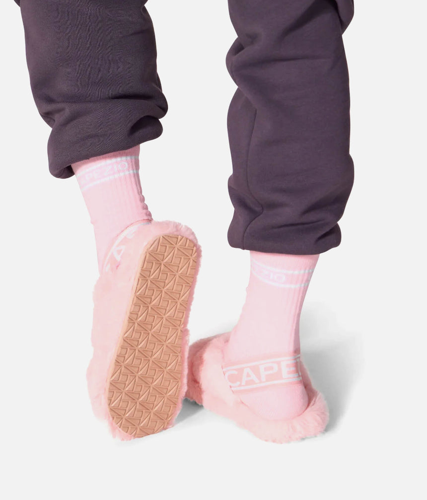 Varsity Plush Slipper, Limited Edition Fuzzy Slide for Dancers - SLP001