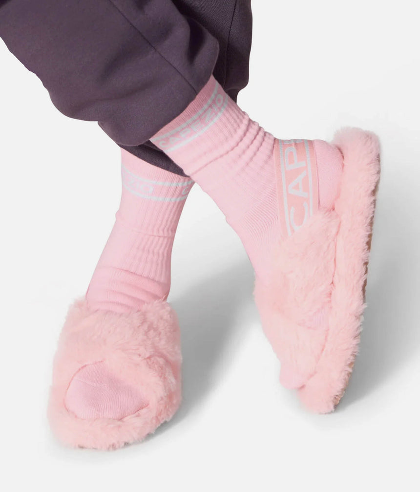 Varsity Plush Slipper, Limited Edition Fuzzy Slide for Dancers - SLP001