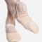 So Danca Vegan Stretch Pink Canvas Ballet Shoes - SD 140 worn by a dancer, showing split sole toe and heel pads