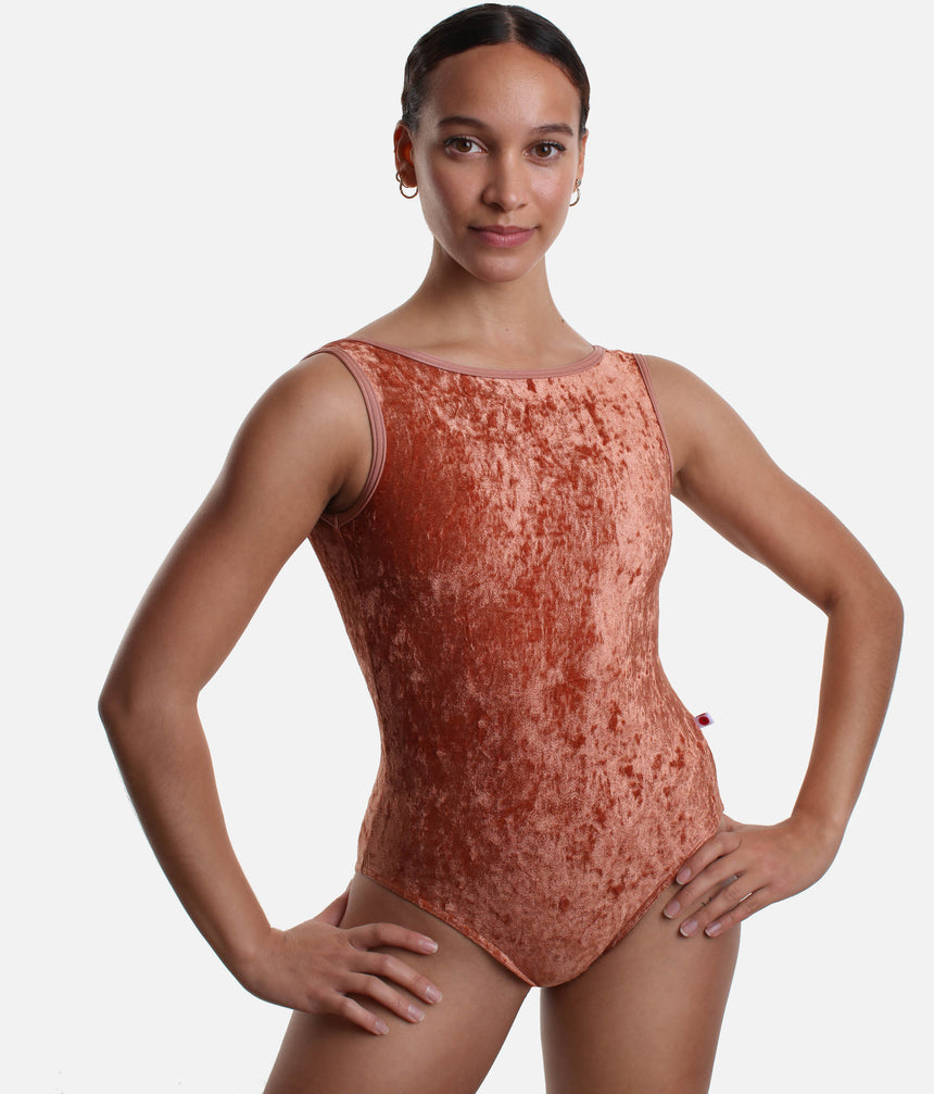 Boat Neck Dance Leotard, Velvet Feel - SOFIANE