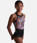 Girls Gymnastics Leotard, High Neckline - PARTY ANIMAL