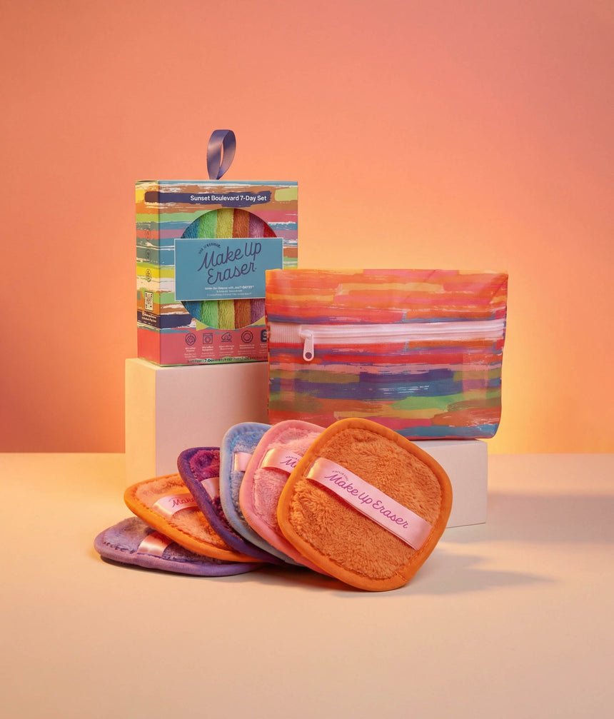 Sunset Boulevard MakeUp Eraser 7-Day Set with Laundry Bag