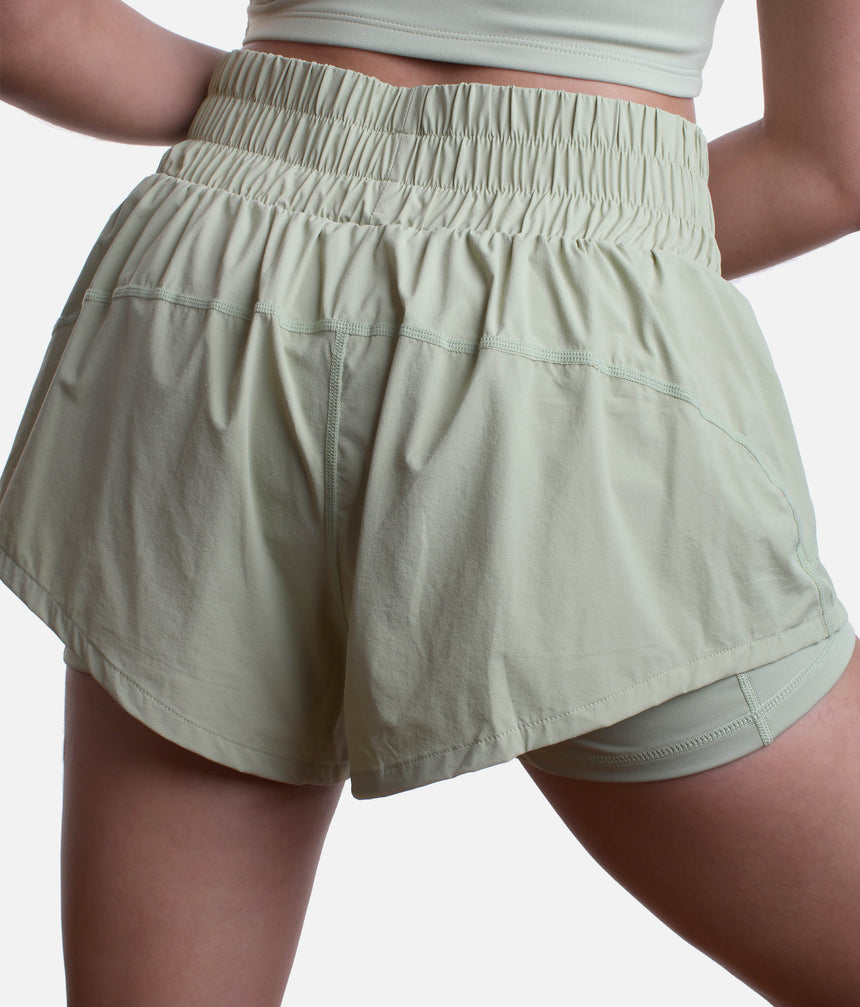 Pistachio 2-in-1 Supershorts with Pockets - Designed for Every Move