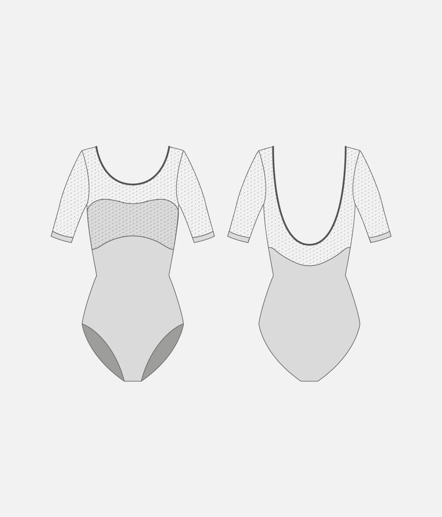 SVETLANA DI Violetta • Open-Back Ballet Leotard with Mesh Sleeves