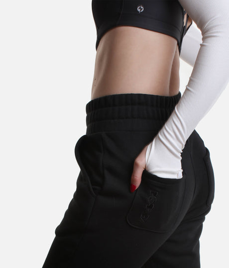 Rollover Waist Sweatpants – Oversized Cozy Fleece Joggers with Pockets