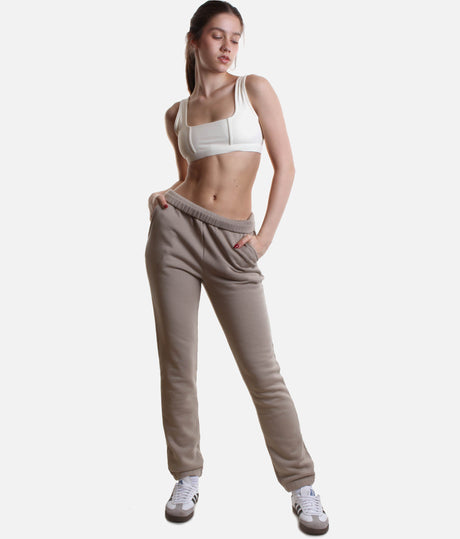 Rollover Waist Sweatpants – Oversized Cozy Fleece Joggers with Pockets