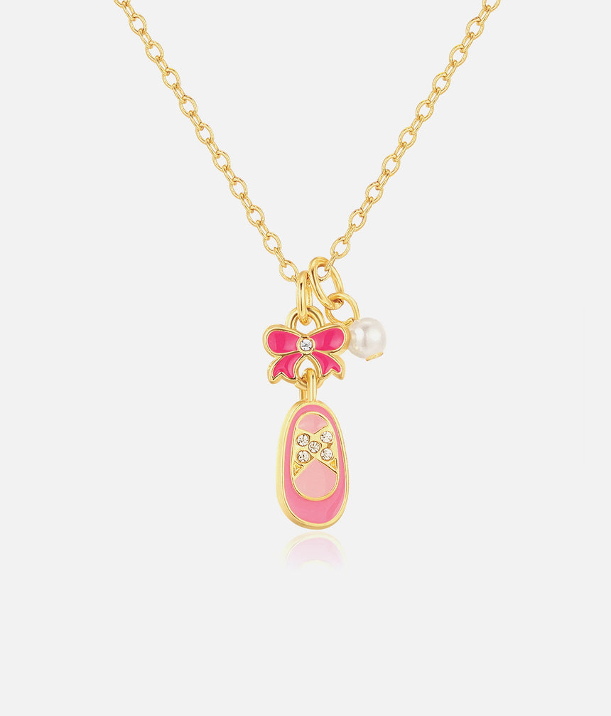 Girls Necklace, Crystal Ballet Shoe - Sweet Petite