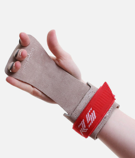 Mens Gymnastics Handguard for High Bar, 3 Finger Holes + Velcro - SWISS CUP