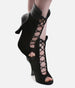 Elegant Peep-Toe Dance Heels with Adjustable Laces, 80mm Flare Heel - TATIANA