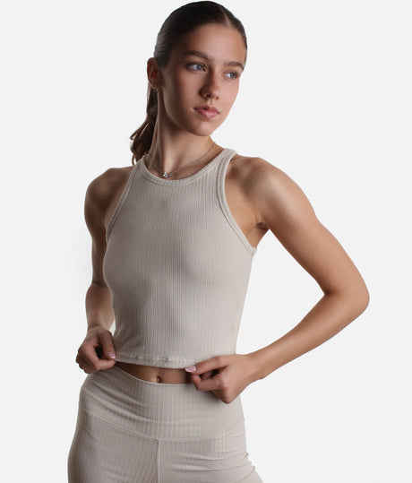 Premium Ribbed Yoga Top, Ultra-Soft with Breathable Stretch - RIB TANK