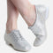 Children Silver Glitter Jazz Shoes, Full Sole, Lace-Up Dance Shoes